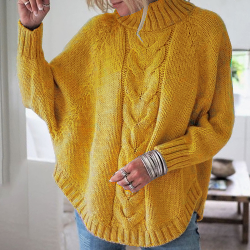 Suéter de punto con mangas de murciélago para mujer, popular en Amazon y eBay, éxito de ventas en otoño e invierno 2026, para comercio exterior.