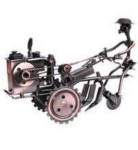 橱窗摆件金属工艺品铁艺拖拉机模型摆件创意家居装饰礼品