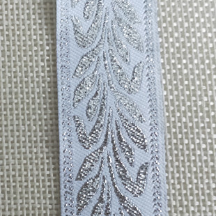 En stock ropa al por mayor textil hogar cortina TRIM 2,5 cm estilo étnico Ordenador de encaje oro y plata seda hoja sauce jacquard cinturón