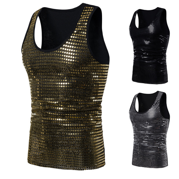 Men’s vest fashion sequins nightclub style dance performance 