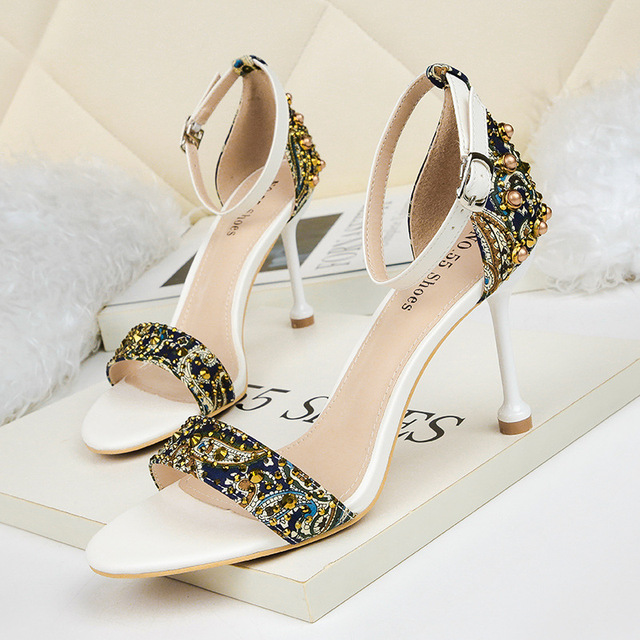 Sexy Open-toed High-heeled Shoes Water Drill Night Shop Sandals 