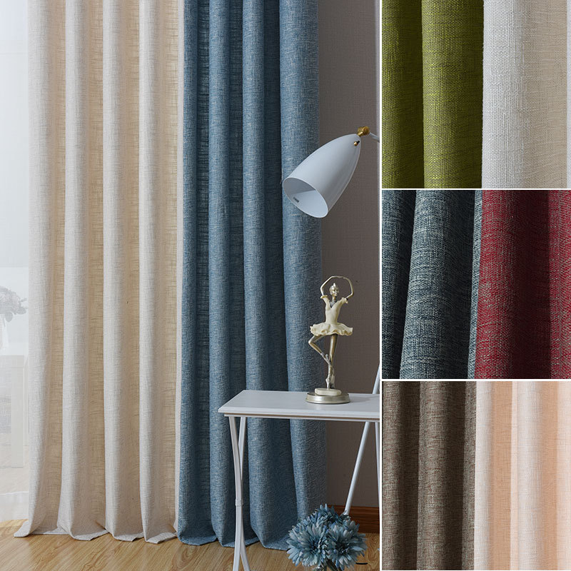 new pattern Modern minimalist Solid Cotton and hemp curtain finished product Makeup Cotton and hemp Curtains curtain cloth Manufactor Direct selling