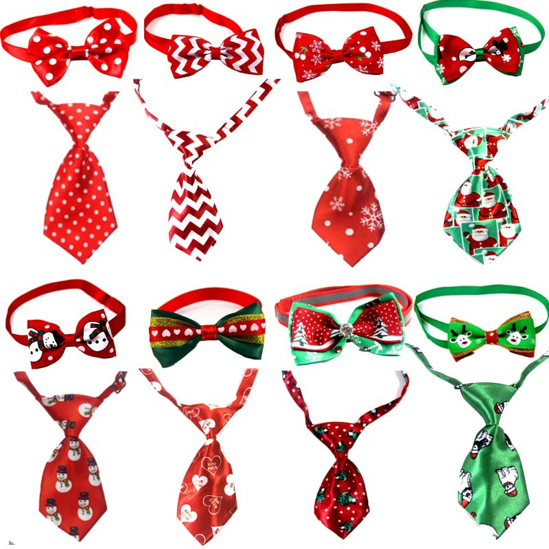 Casual Ribbon Christmas Color Block Bowknot Pet Accessories 1 Piece display picture 7