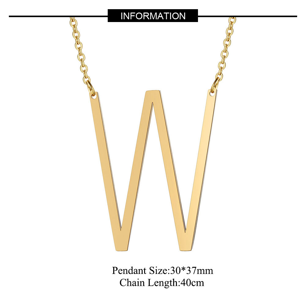 Stainless Steel Fashion Polishing Letter Necklace display picture 23