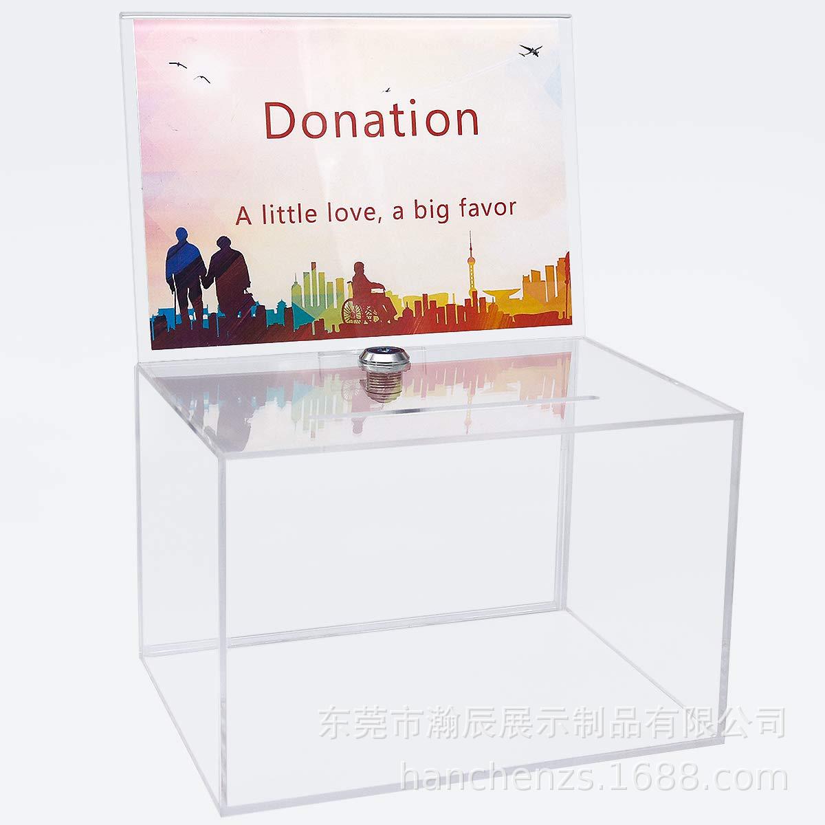 Manufactor Direct selling Acrylic storage box transparent Acrylic Coin box Customized transparent Acrylic Donation box