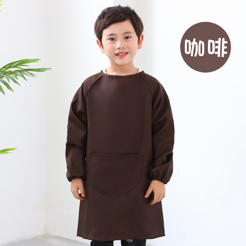Topo infantil largo delantal de manga larga logotipo personalizado jardín de infantes pintura pintura anti-impresión de abrigo protector
