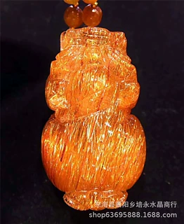 天然铜发晶貔貅吊坠批发 天然顺发猫眼铜发晶男女式吊坠 厂家直销