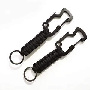 Outdoor Survival Keychain with Zinc Alloy, Nickel Steel, and Nylon Weave