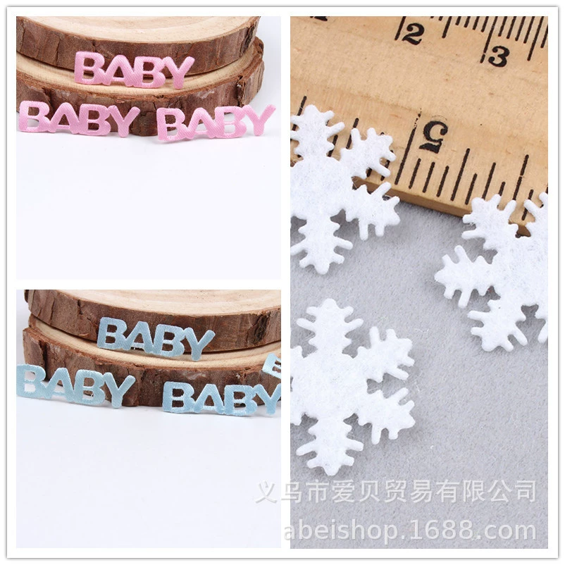 AliExpress производители взрывов оптом DIY аксессуары ручной работы 2 см Снежинка порошок синие буквы детские нетканые наклейки