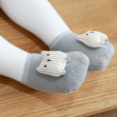 新款儿童袜子可爱公仔婴儿防滑袜毛圈保暖加厚儿童船袜宝宝地板袜|ru