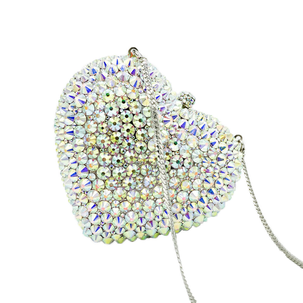 Diamond-studded  Heart-shaped Diamond Sticker Clutch Bag display picture 4