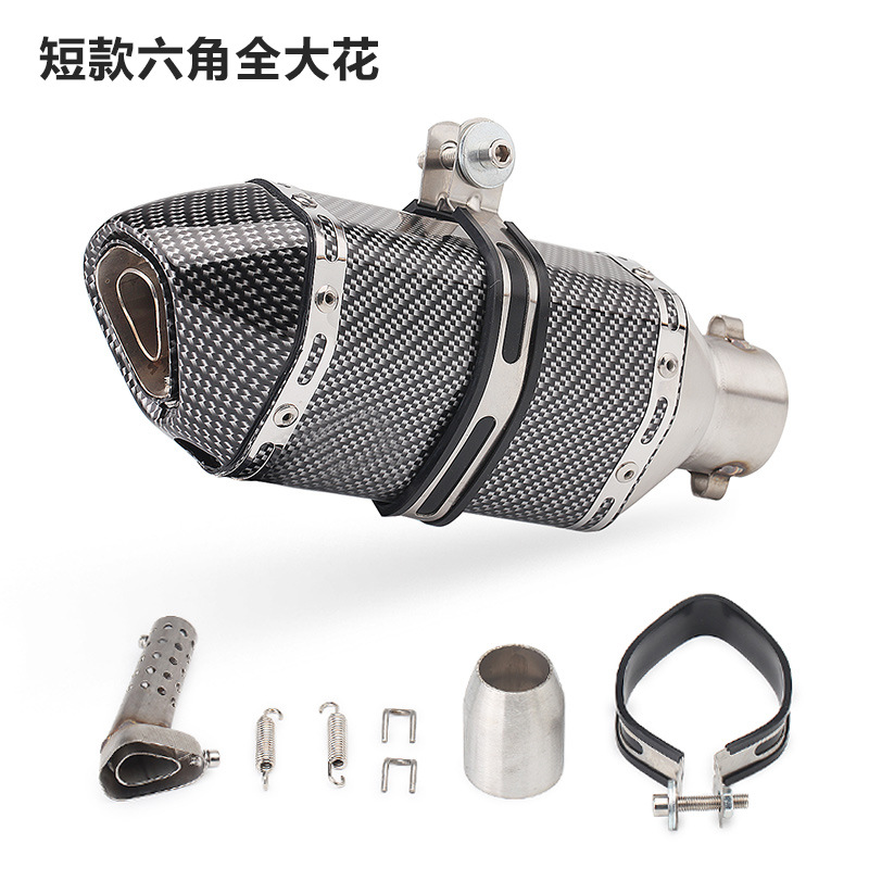 Motorcycle modified sports car Fuxi Kawasaki large displacement racing hexagonal universal Huanglong 600 Scorpio exhaust pipe