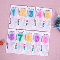 Creative long pole number candle party birthday cake decoration colorful medium number candle blister paper card candle