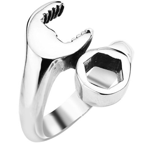 1 Piece Punk Geometric Stainless Steel Asymmetrical Men's Rings display picture 2