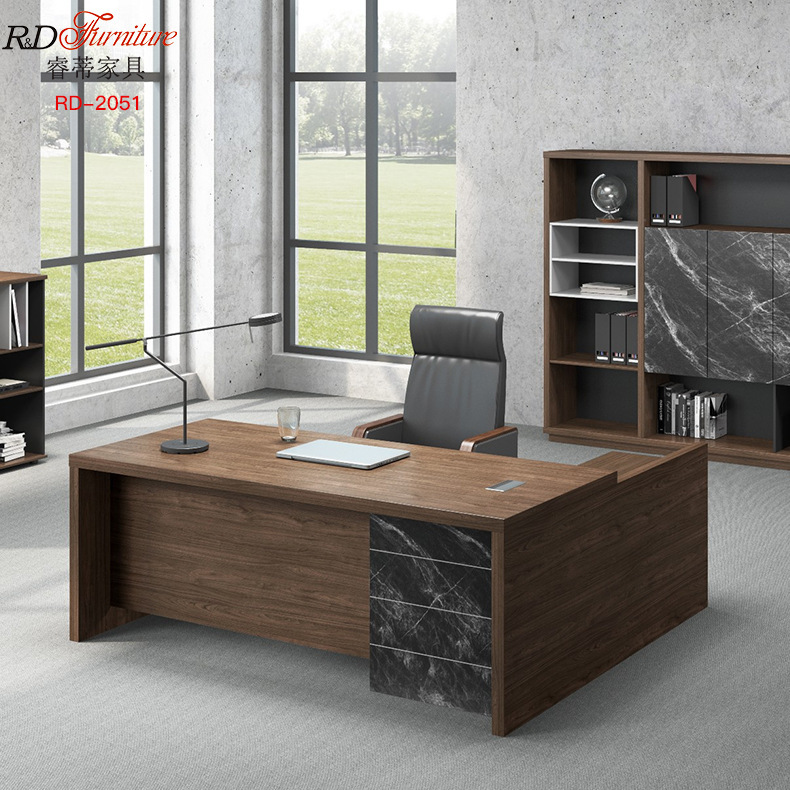 Office Furniture Staff Desk Executive Desk Modern Simple Walnut Wood Office Furniture