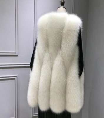 2020 Autumn and winter new pattern Imitation Fox leather and fur Vest Mid length version Korean Edition Show thin Maomao keep warm vest waistcoat