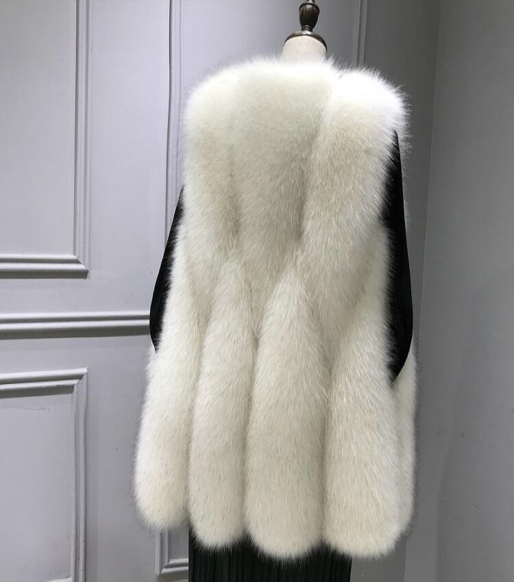 2020 Autumn and winter new pattern Imitation Fox leather and fur Vest Mid length version Korean Edition Show thin Maomao keep warm vest waistcoat