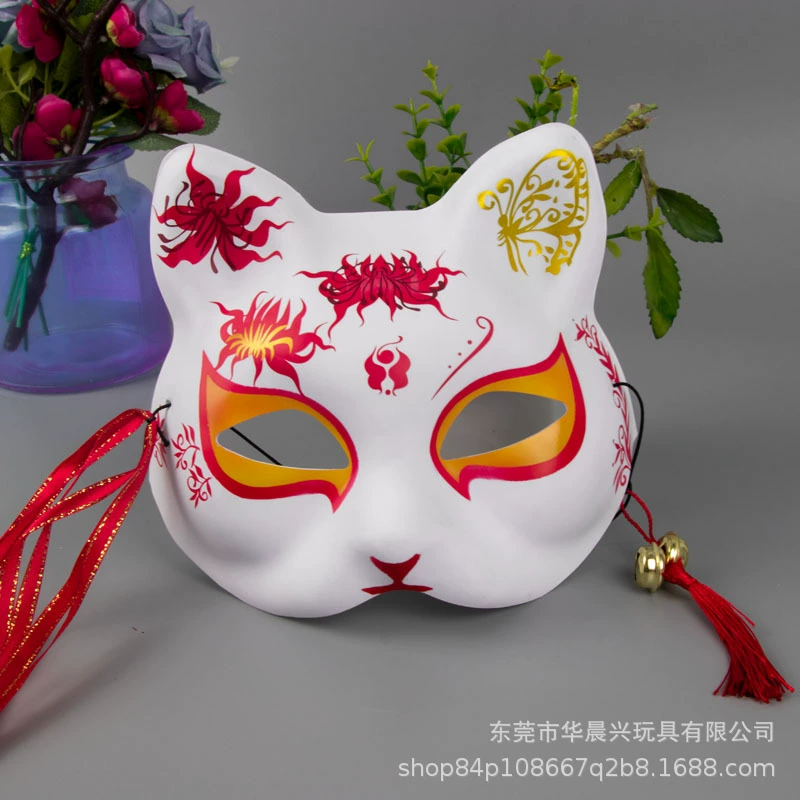 Маленький колокольчик, маска японская PVC, новая коллекция, лиса, енот, ручная роспись