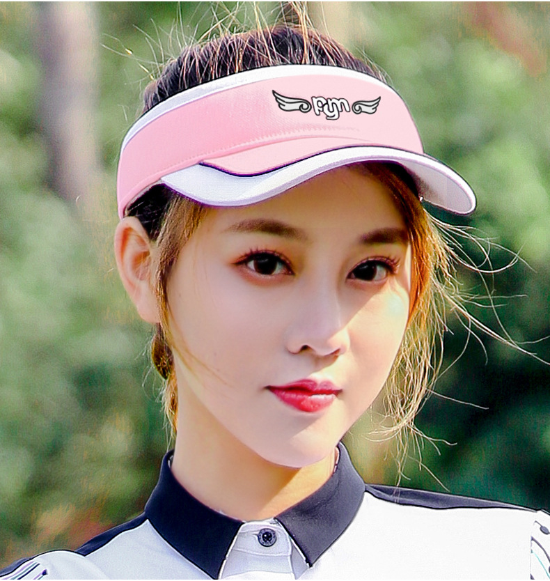 Mũ golf nữ không vành thoáng khí chống nắng mùa hè — MZ019PGM mũ không đỉnh Trắng Đỏ Xanh Navy, MZ019PGM không mũ trắng Bột chi tiết 9