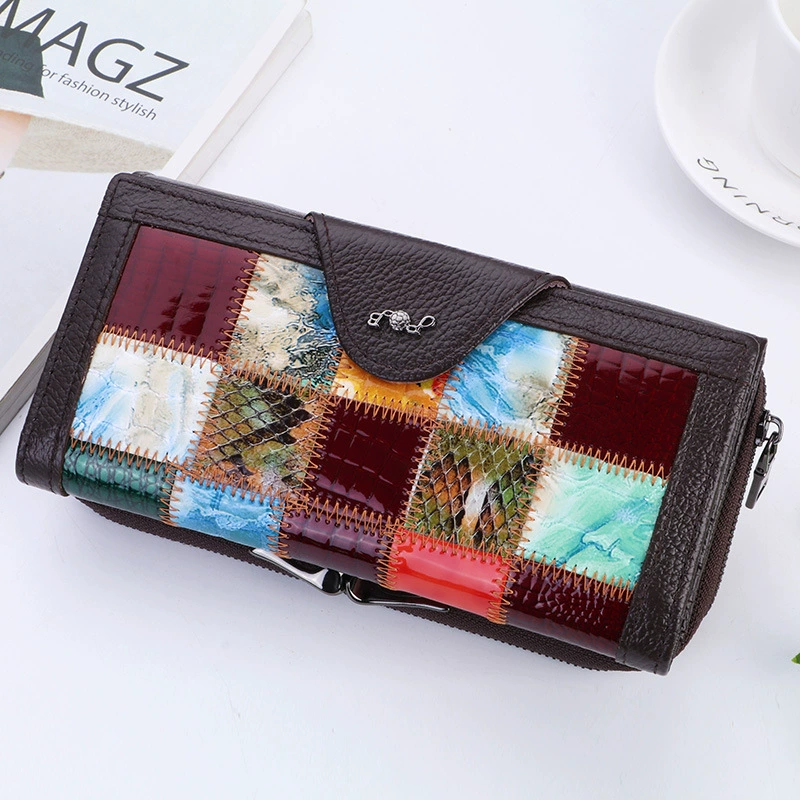 Кожаная маленькая clutch-чемодан, длинный кошелек, мобильный телефон