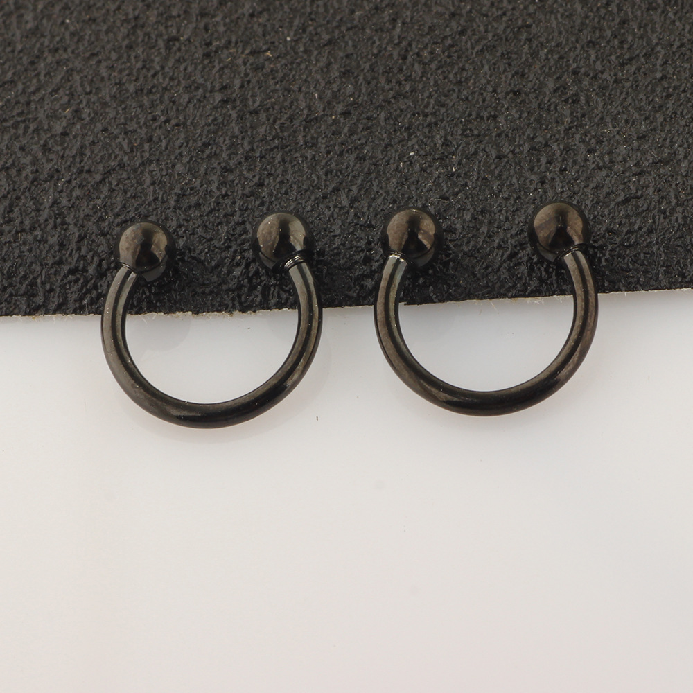 24 Pcs Mixed Set Stainless Steel Nipple Rings Tongue Nails Nose Rings Piercing Jewelry C-Type Simple Fashion detail image 8
