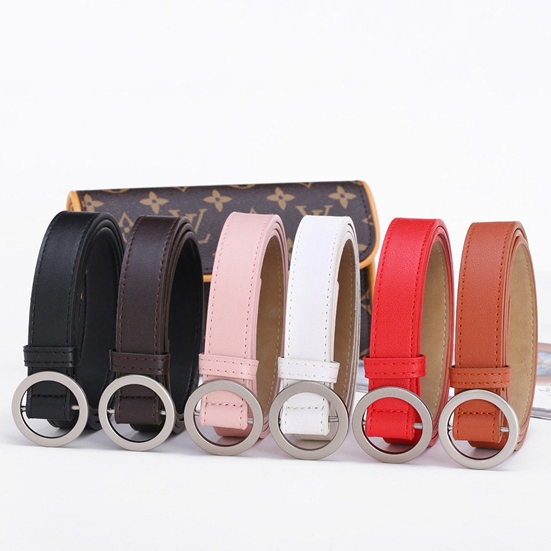 Kaijue Round buckle Needle-free lady Belt Korean Edition leisure time Versatile belt Ladies Decorative belt fashion belt