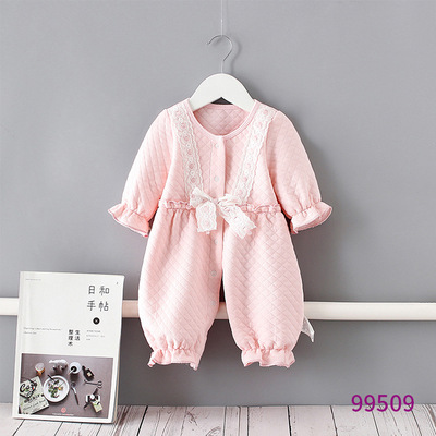 2019年冬季新款童裝嬰兒加厚連體衣      空氣棉寶寶保暖哈衣爬服