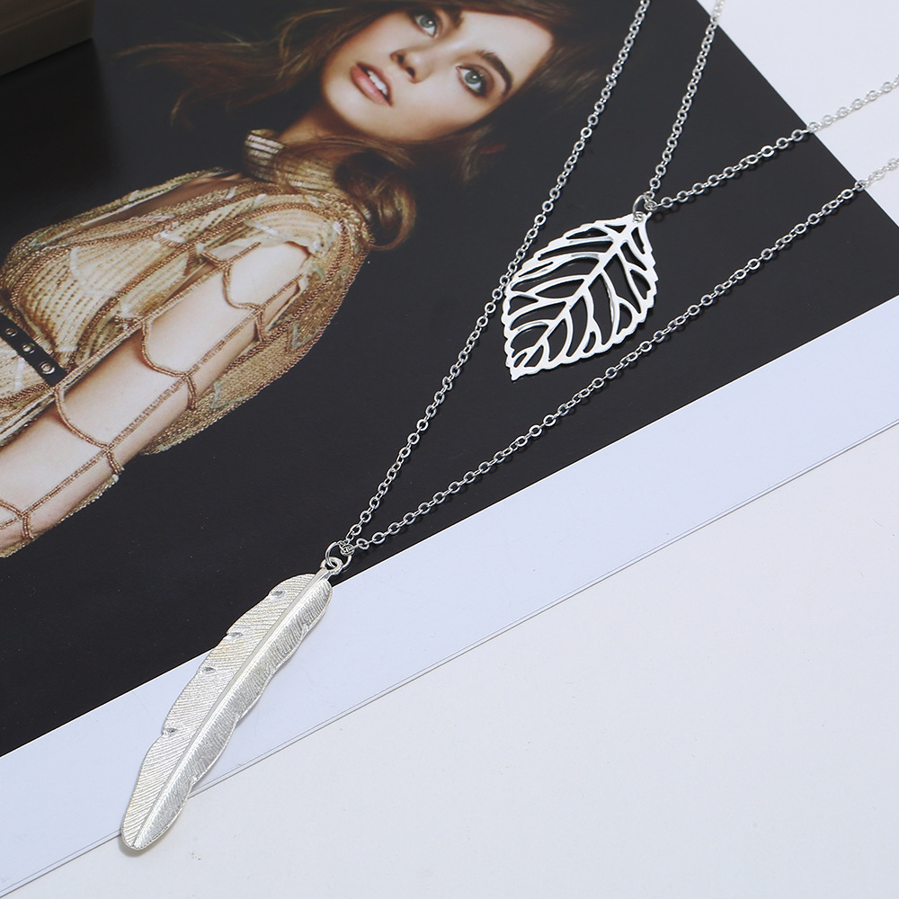 fashion metal geometric Y-shaped pendant long necklace