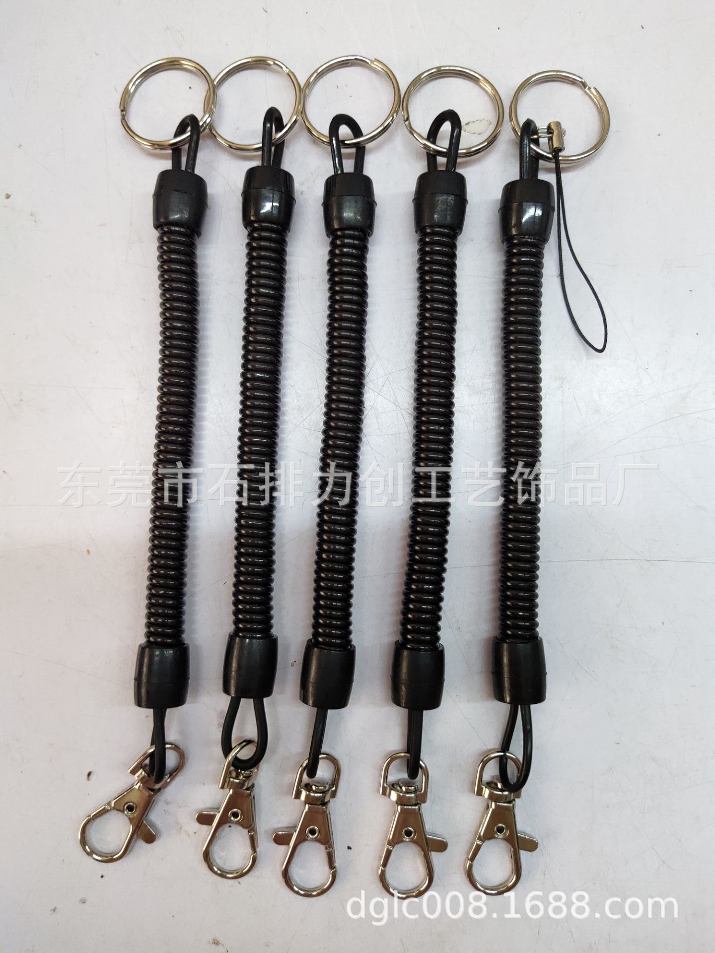 厂家直销PU塑胶弹簧绳防掉弹力钥匙链 失手弹力绳 箱包配件弹簧绳
