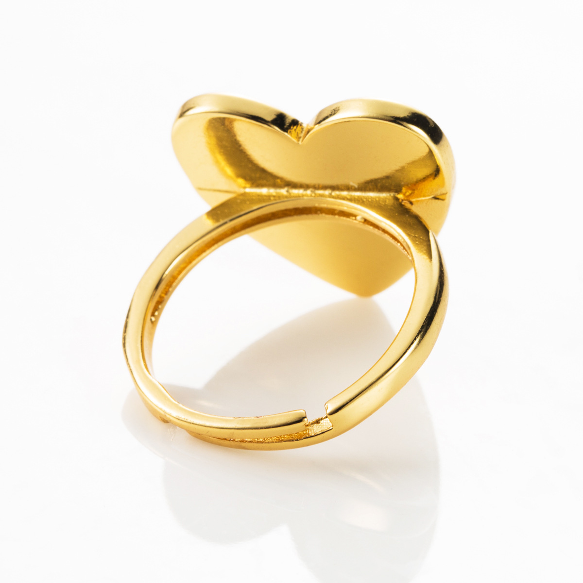 New Fashion Copper Micro Inlaid Colored Zircon Open Heart Ring