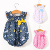 2019 girl Broken flowers baby triangle 0-1 lovely Floral skirt baby Female baby one-piece garment