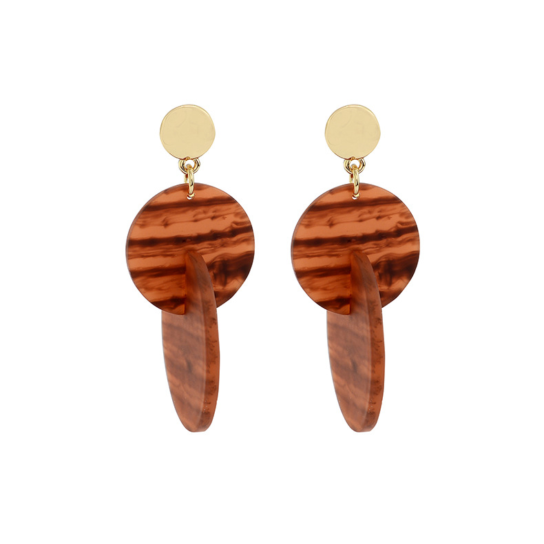 Nouvelle Européen Et Américain Populaire Coloré Géométrique Bohème Résine Acétate Version Boucles D'oreilles Pour Les Femmes Simple Et Élégant Boucles D'oreilles display picture 10