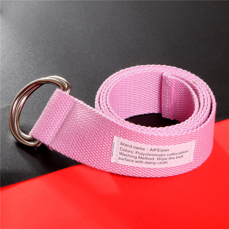 Pink with a label buckle