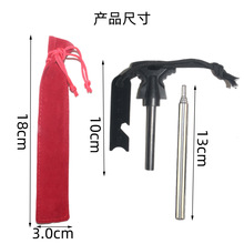 野外求生七芯伞绳多功能尺吹火筒组合红色绒布袋打火棒套装