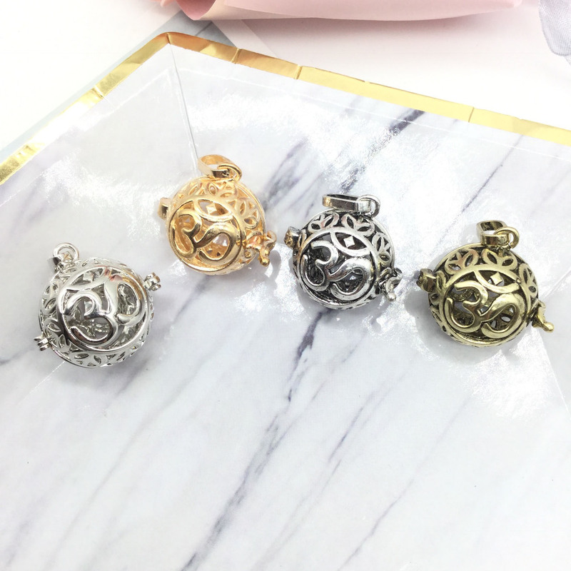 Cross-border Europe and the United States 3D Yoga om Hollow Open Antique Pendant Jewelry Aromatherapy Pendant