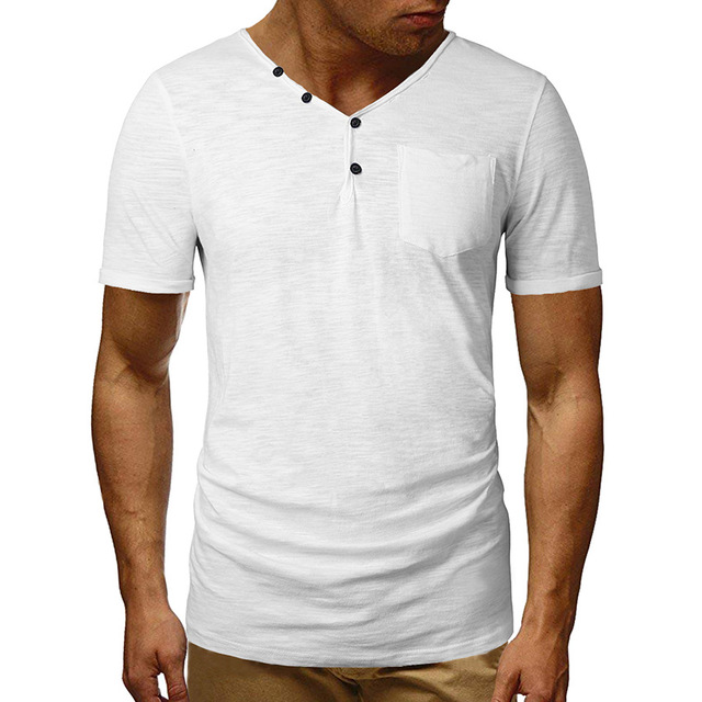 European and American summer slim V-neck men’s versatile short sleeve t-shirt men