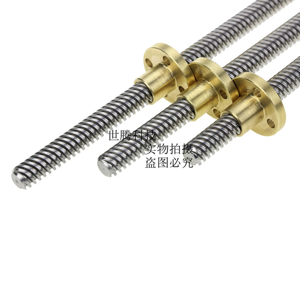 Т-образный/трапециевидный винт винтовой ход из нержавеющей стали 8 300 мм длина с гайкой 2 мм Диаметр 8