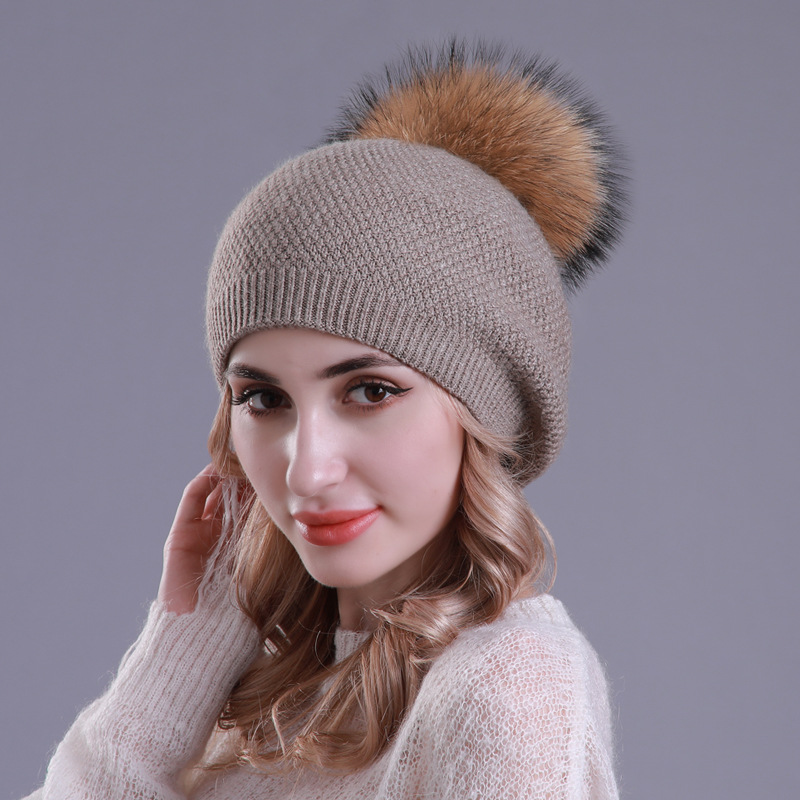 Damen Strickberet Aus Wolle Elegante Winter Kopfbedeckung_voghion.com