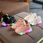 Детская светящаяся спортивная обувь, эластичные блестки для ногтей, светящиеся спортивные светодиоды, в корейском стиле
