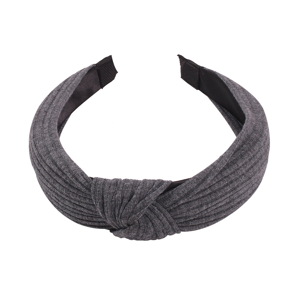 Hot Vintage Hair Hoop Fabric Wide-end Knotted Hair Accessories Headband Women display picture 5