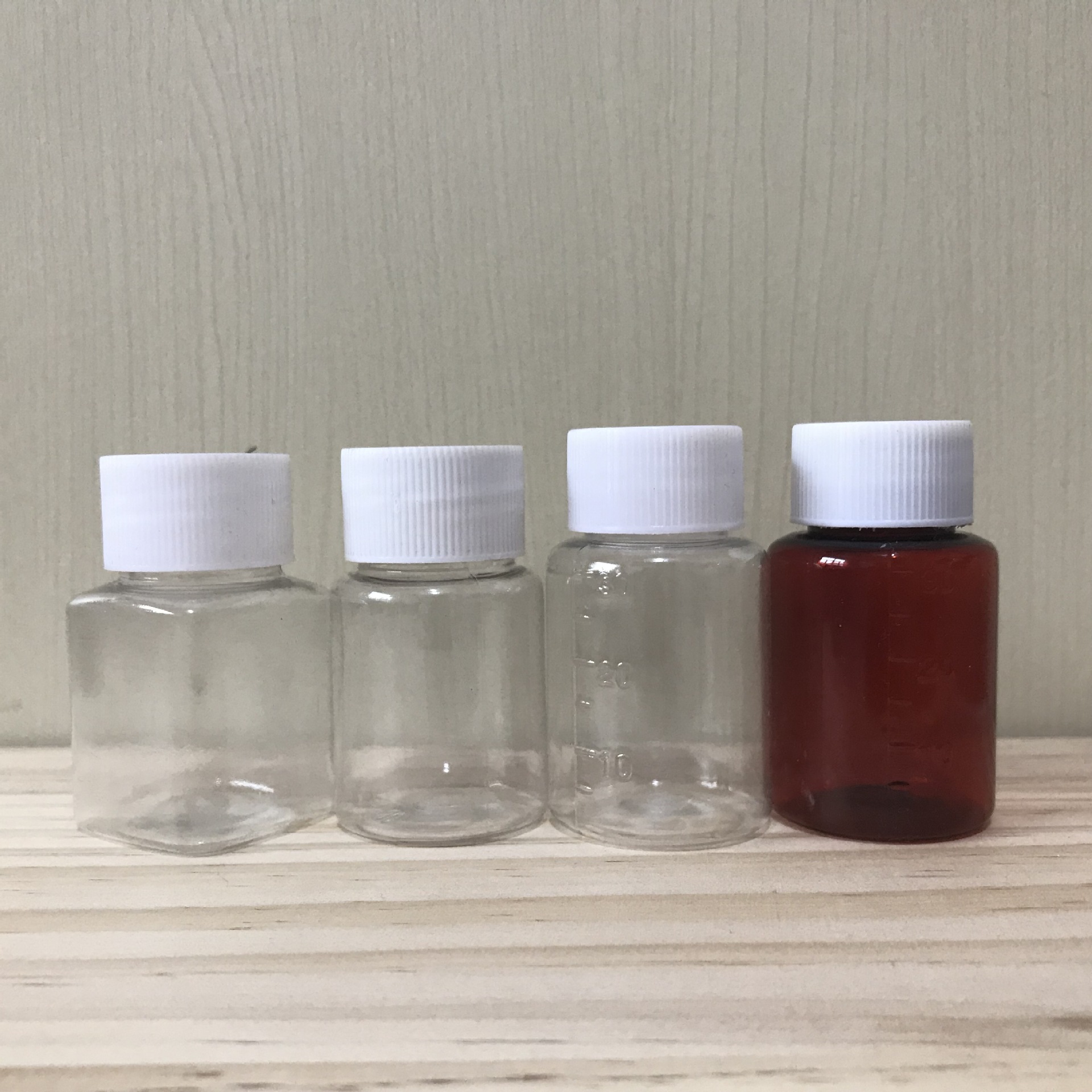 现货30ml毫升塑料瓶 pet大口瓶 液体分装瓶 方形样品瓶