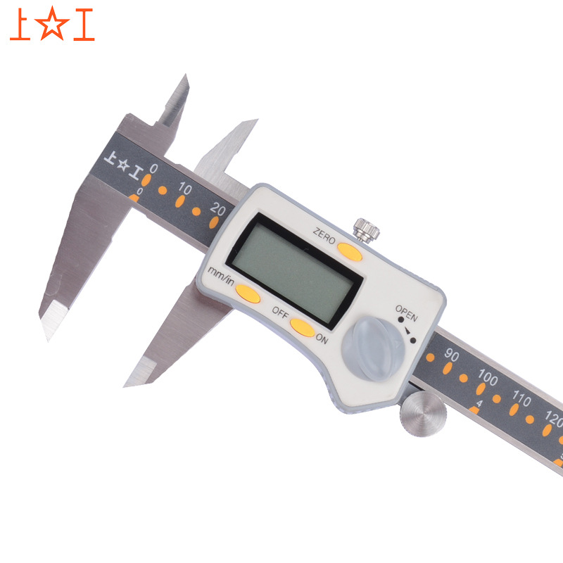 上工三按键电子数显不锈钢游标卡尺 不锈钢数显卡尺0-150mm