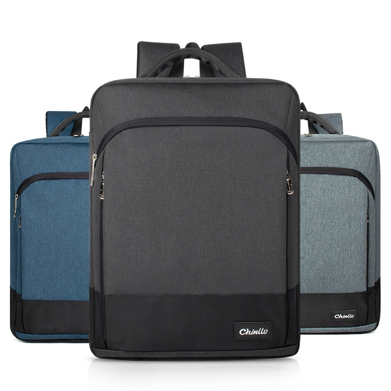 Business Casual Men and Women Breathable Pressure Reducing Water Repellent Pure Color Computer Backpack Manufacturer Wholesale Customized Logo