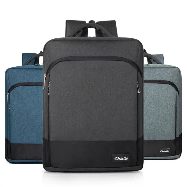 Business Casual Men and Women Breathable Pressure Reducing Water Repellent Pure Color Computer Backpack Manufacturer Wholesale Customized Logo