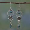 Ruby earrings, accessory, European style, moonstone