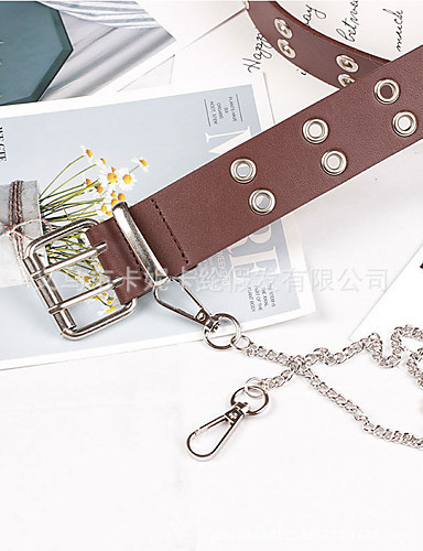 Nueva moda perforada personalidad cinturón de cadena cinturón cinturón