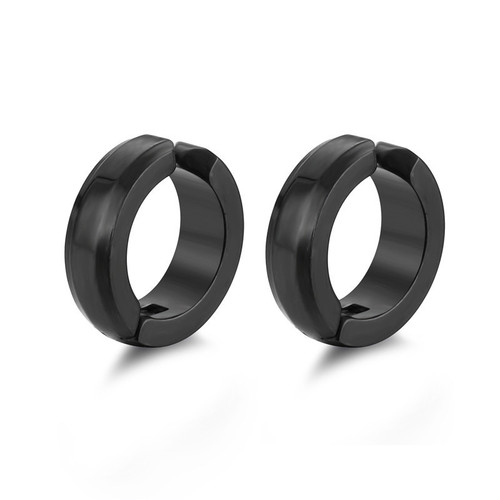 Hip-hop ear clips for men, no-piercing design with a premium feel—titanium steel earrings featuring smooth, curved arcs. Trending  cross-border style!