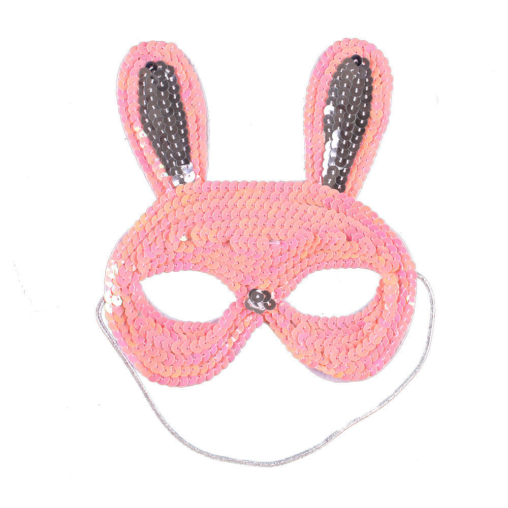Máscara de disfraces para niños Halloween kindergarten máscara de rendimiento suministros conejito Fox animal máscara de lentejuelas