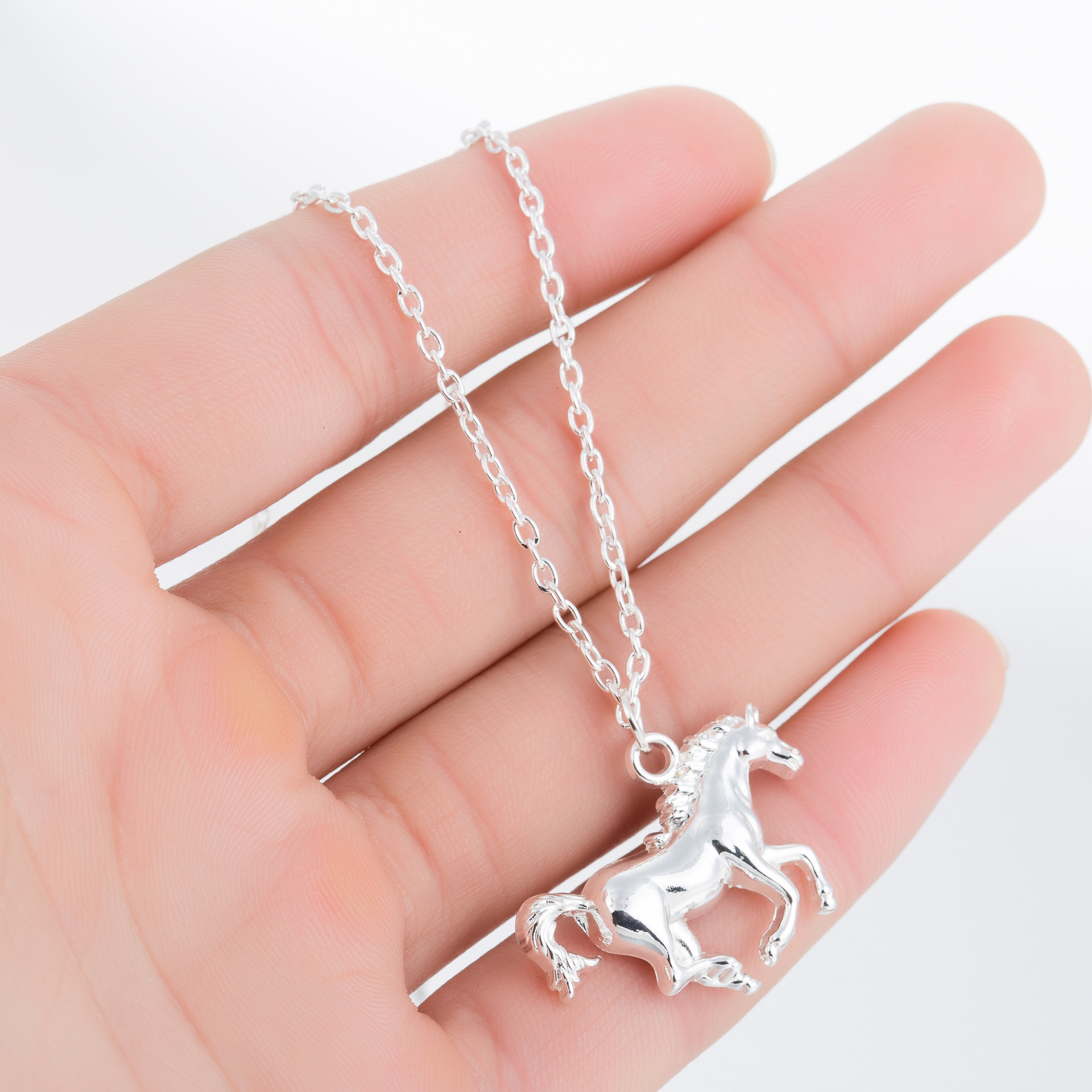 Womenu0027S Fashion Korean Style Unicorn Horse Copper Pendant Necklace Plating Stainless Steel Neckl