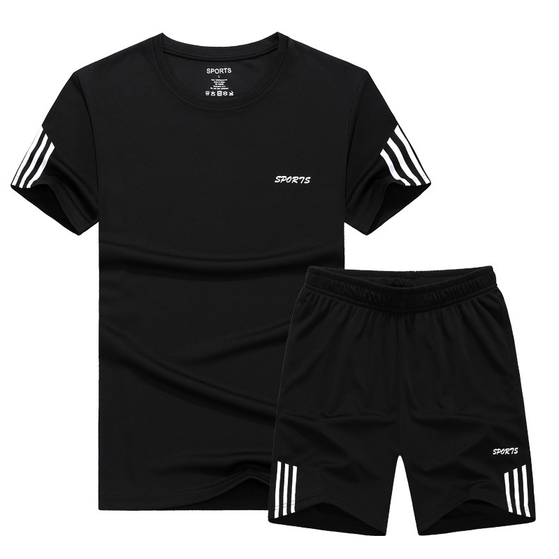 Extra Large Size Men's Casual Sports Suit Quick-drying Clothes Suit Running Fitness Suit Fat Guy Sports Two-piece Set Extra Large Size Men's Casual Sports Suit Quick-drying Clothes Suit Running Fitness Suit Fat Guy Sports Two-piece Set